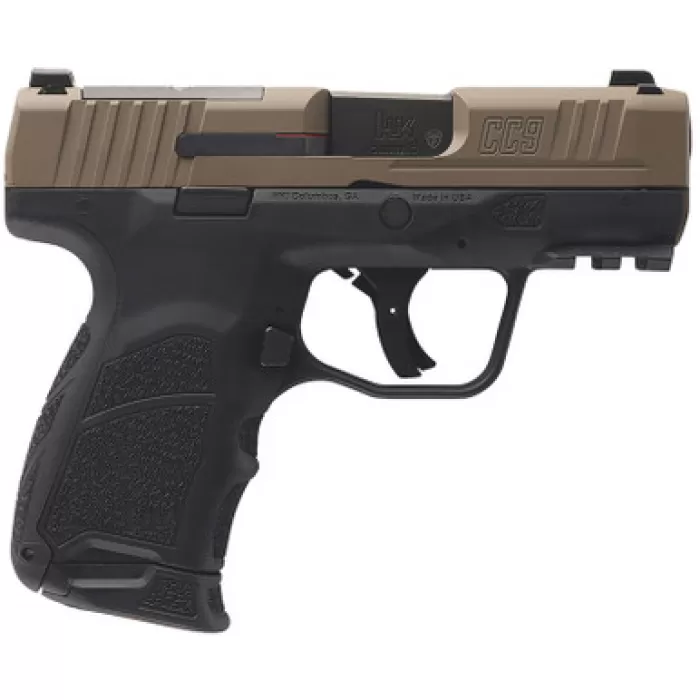 HK CC9 Micro Compact 9mm 3.32in 10/12rd Flat Dark Earth Semi-Auto Pistol (81001192)