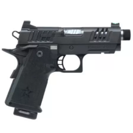 STACCATO 2011 CS 9mm 3.5in Stainless Threaded 2x 15rd Mags Curved Trigger OR Pistol w/ X-Series Serrations (14-1501-000202-01)