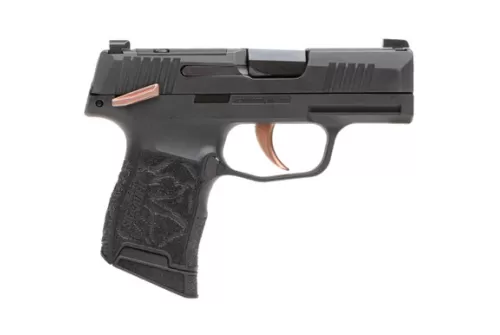 Sig Sauer 365380ROSE P365 Rose Kit Micro-Compact 380 ACP 10+1 3.10" Black Nitron Stainless Steel Optic Ready/Serrated Slide, Black w/Rose Gold Accents Stainless Steel Frame w/Accessory Rail, Black Las