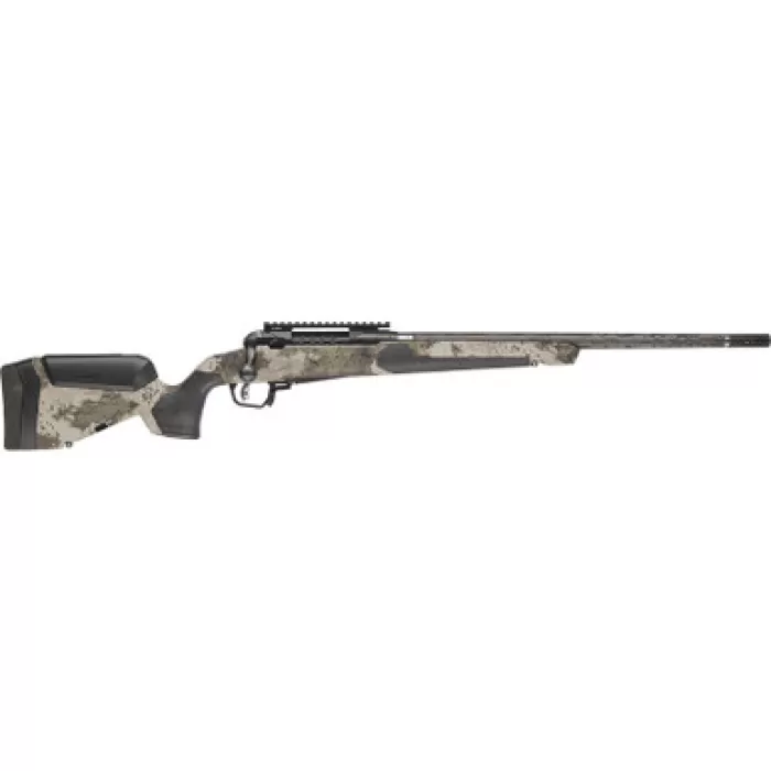 Savage Arms 32903 110 UltraLite Pro Full Size 6mm Creedmoor 3+1 20" Carbon Fiber Barrel, Savage Woodland Camo Accufit V2 Synthetic Stock, Right Hand