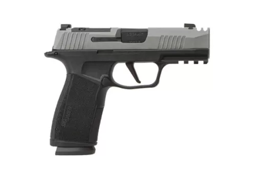 Sig Sauer 365XCA9TCOMP P365 XMacro Compact 9mm Luger 17+1 3.10" Stainless Steel Optic Ready/Serrated Slide, Black Nitron Stainless Steel Frame w/Picatinny Rail, XMacro Polymer Grip, RMSc Footprint