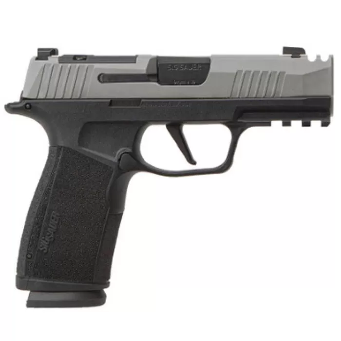 Sig Sauer 365XCA9TCOMP P365 XMacro Compact 9mm Luger 17+1 3.10" Stainless Steel Optic Ready/Serrated Slide, Black Nitron Stainless Steel Frame w/Picatinny Rail, XMacro Polymer Grip, RMSc Footprint