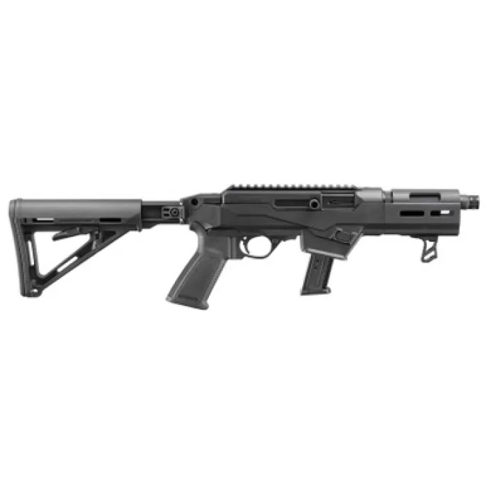 Ruger PC Carbine SBR, 9mm, 6.5" Cold Hammer-Forged Barrel, Threaded 1/2X28, Anodized Black, M-Lok Slots, Grip, Adjustable Stock, 17rd
