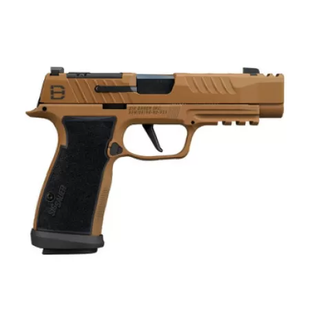 Sig Sauer 365AXGF9DH3 P365 DH3 AXG Compact 9mm Luger 21+1 3.70" Black DLC Barrel, Coyote Cerakote Stainless Steel Lightening Cut/Optic Ready/Serrated Slide, Coyote Cerakote AXG Grip Module, SIG-LOC Co