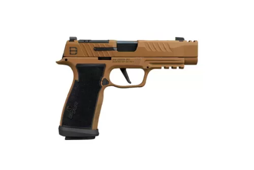 Sig Sauer 365AXGF9DH3 P365 DH3 AXG Compact 9mm Luger 21+1 3.70" Black DLC Barrel, Coyote Cerakote Stainless Steel Lightening Cut/Optic Ready/Serrated Slide, Coyote Cerakote AXG Grip Module, SIG-LOC Co
