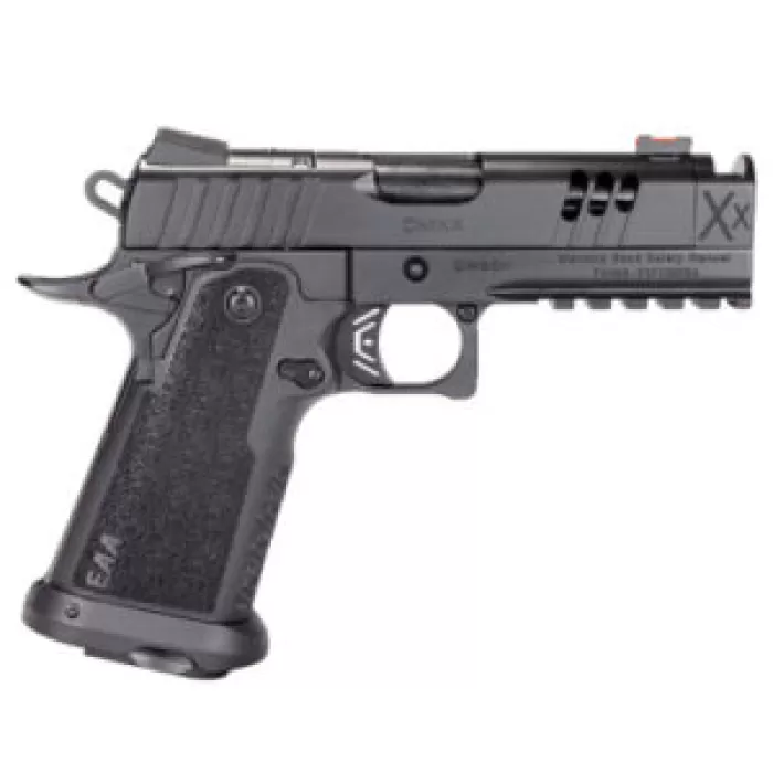Girsan 395065 Witness2311 CMXX 9mm Luger 17+1 4.25" Black Ported w/Integral Compensator Bull Barrel, Black Steel Lightening Cut/Optic Ready/Serrated Slide, Black Polymer Frame w/Beavertail & Picatinny