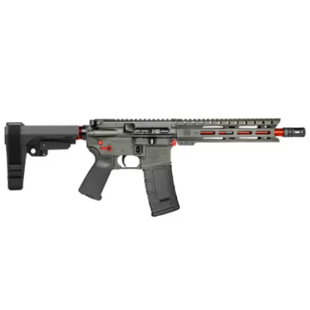 DIAMONDBACK DB15 5.56mm NATO 10in 30rd Jungle Green with Red Accents Semi-Automatic AR Pistol (DB196BK791)