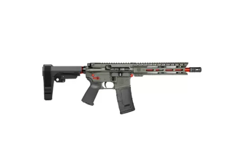 DIAMONDBACK DB15 5.56mm NATO 10in 30rd Jungle Green with Red Accents Semi-Automatic AR Pistol (DB196BK791)
