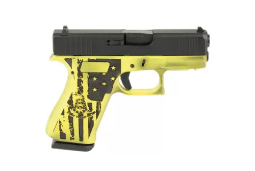 GLOCK 43X 9mm Luger 3.41in 2x 10rd Mags Skydas Cerakote w/ Gadsden Flag Pistol (4350204FRN-GAD-SKY)