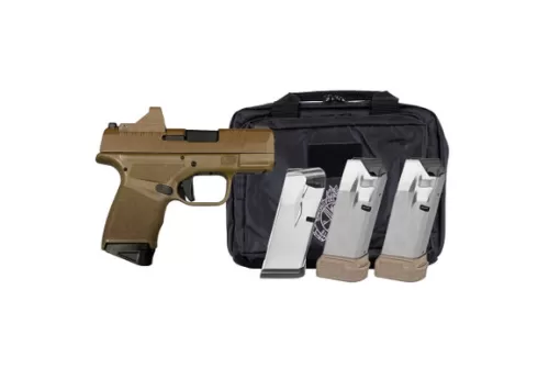 SPRINGFIELD ARMORY Hellcat Micro-Compact OSP 9mm 3in FDE Pistol Gear Pac with Viridian RFX11, 1x 11rd/3x 13rd Mags and Pistol Bag (HC9319FOSP-PAC)