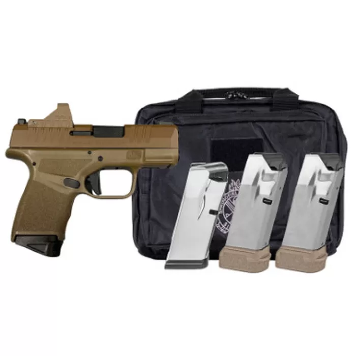 SPRINGFIELD ARMORY Hellcat Micro-Compact OSP 9mm 3in FDE Pistol Gear Pac with Viridian RFX11, 1x 11rd/3x 13rd Mags and Pistol Bag (HC9319FOSP-PAC)