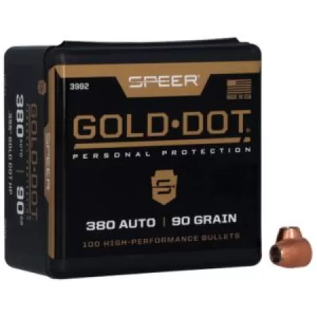 Speer Bullets Gold Dot Personal Protection 9mm .355 90 GR Hollow Point 100 Box