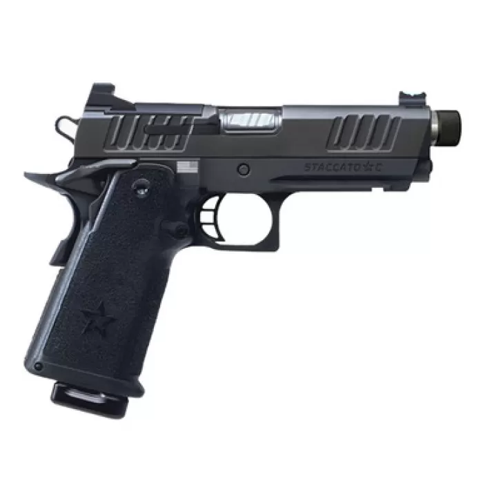 Staccato C Full Size Grip Carry + Duty V3 C Optic Ready Stainless Threaded Barrel (Curv Trig) DLC/SS TB Frm/Fnsh 15-1501-000204