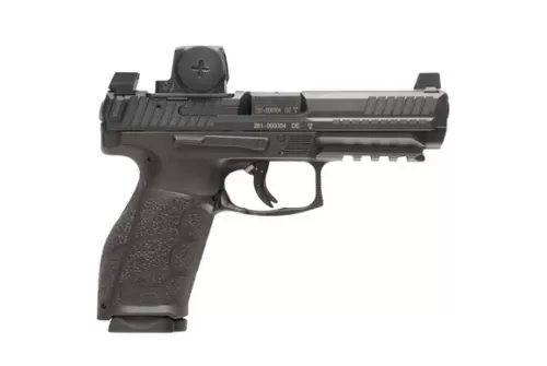 HK 81001351 VP9A1 F w/Optic 9mm Luger 15+1 4.53" Black Barrel & Steel Serrated w/Optic Slide, Black Polymer Frame w/Picatinny Rail, Textured Grip, Vortex CCW