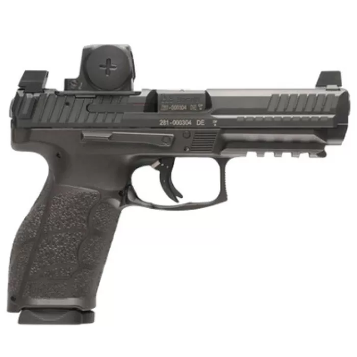 HK 81001351 VP9A1 F w/Optic 9mm Luger 15+1 4.53" Black Barrel & Steel Serrated w/Optic Slide, Black Polymer Frame w/Picatinny Rail, Textured Grip, Vortex CCW