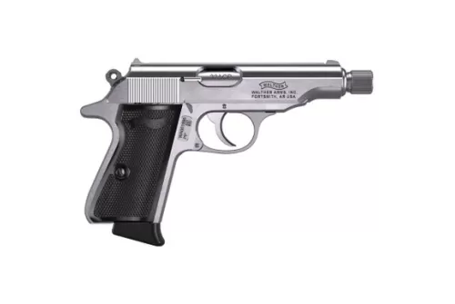 Walther PP SD Pistol 32 ACP 3.9" Stainless Threaded Barrel 8 rd.