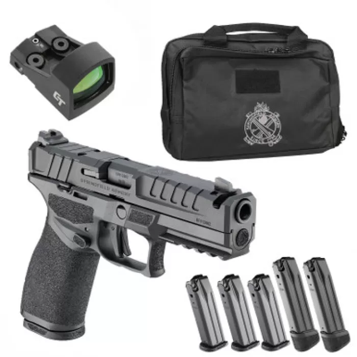 SPRINGFIELD ARMORY Echelon 4.5F Comp Gear Up 2025 9mm 4.5in 3x 17rd/2x 20rd Mags White Dot Front Sight Black Pistol (EC9459BUWD-COMP-GU25)