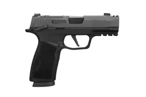 Sig Sauer 365XCA-9-COMP-MS-10 P365 XMacro COMP Compact 9mm Luger 10+1 3.10" Carbon Steel Barrel, Black Nitron Integrated Compensator/Optic Ready/Serrated Stainless Steel Slide & Stainless Steel Frame