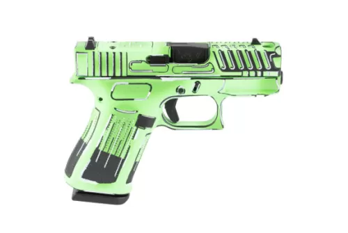 GLOCK 43X Comp 9mm Luger 3.41in Ported Barrel 2x 10rd Mags Anime Green Cerakote Pistol (UX4350204FRNANIMGSCT)