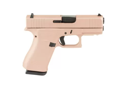 GLOCK 43X 9mm Luger 3.41in Barrel 2x 10rd Mags Custom Rose Gold Cerakote Pistol (UX4350204FRNRGSKY)
