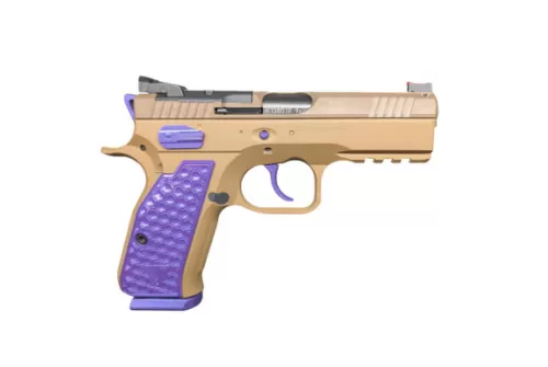 CZ Shadow 2 Compact PBJ 9mm 4in 15rd Tan/Purple Semi-Automatic Pistol (91252-PBJ)