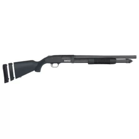 Mossberg 51609 590S 12 Gauge Pump 3" 10+1 18.50" Matte Blued Heavy Walled Barrel, Drilled & Tapped Black Receiver, Fixed Black Synthetic Stock