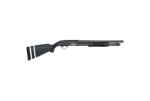 Mossberg 51609 590S 12 Gauge Pump 3" 10+1 18.50" Matte Blued Heavy Walled Barrel, Drilled & Tapped Black Receiver, Fixed Black Synthetic Stock
