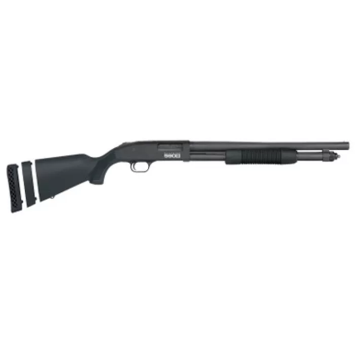 Mossberg 51609 590S 12 Gauge Pump 3" 10+1 18.50" Matte Blued Heavy Walled Barrel, Drilled & Tapped Black Receiver, Fixed Black Synthetic Stock