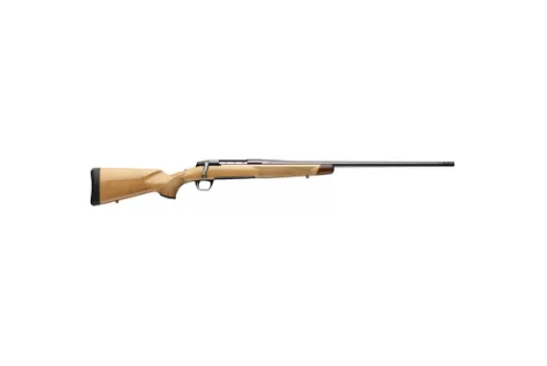 Browning 036080282 X-Bolt 2 Medallion 6.5 Creedmoor 4+1 22" Blue Polished Threaded Barrel & Drilled & Tapped Carbon Steel Receiver, Fixed Gloss AAAA Maple Wood Stock, Radial Muzzle Brake