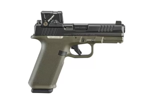 RUGER RXM 9mm 4in 2x 17rd Mags Black/OD Green Pistol with Aimpoint COA Red Dot Sight (19466)