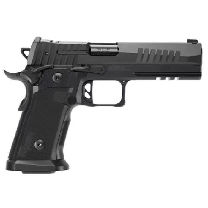 Sig Sauer 211F9GT510 P211 GT5 Full Size 9mm Luger 10+1 5" Black Barrel, Black Nitron Stainless Steel Optic Ready/Serrated Slide & Frame w/Beavertail & Picatinny Rail, G10 Grip Panels, SIGLOC-PRO Footp