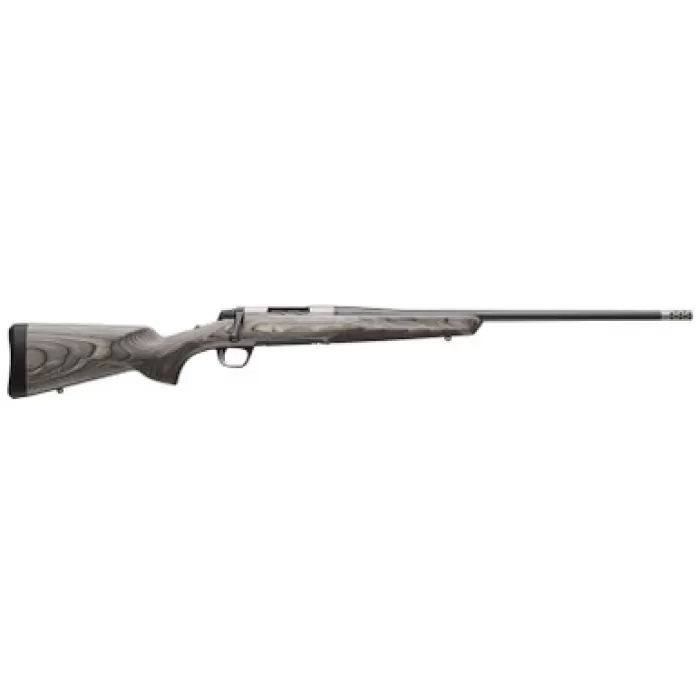 Browning 036092298 X-Bolt 2 Hunter Full Size 7mm PRC 3+1 24" Matte Blued Threaded Sporter Barrel, Drilled & Tapped Stainless Steel Receiver, Fixed Gray Laminate Stock, Radial Muzzle Brake