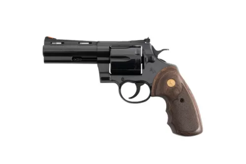 Colt Mfg ANACONDABP4WTS Anaconda Large 44 Mag 6 Shot 4.25" Blued Vent Rib Barrel, Cylinder, Steel Frame, Hogue Finger Grooved Grip, Exposed Hammer
