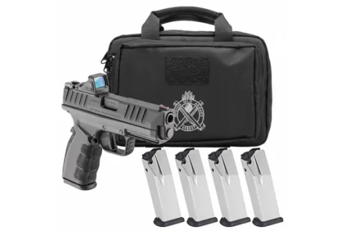 SPRINGFIELD ARMORY XD MOD.4 OSP 9mm 4in Pistol Gear Pac with Viridian RFX11, 4x 10rd Mags, Pistol Bag (XDDG9101BLC-M4-PAC)