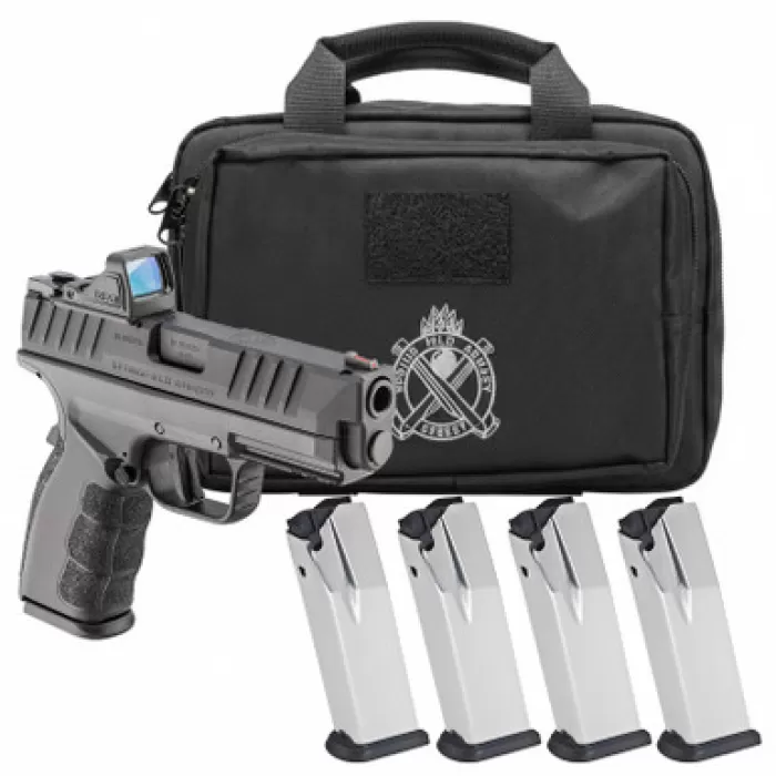 SPRINGFIELD ARMORY XD MOD.4 OSP 9mm 4in Pistol Gear Pac with Viridian RFX11, 4x 10rd Mags, Pistol Bag (XDDG9101BLC-M4-PAC)
