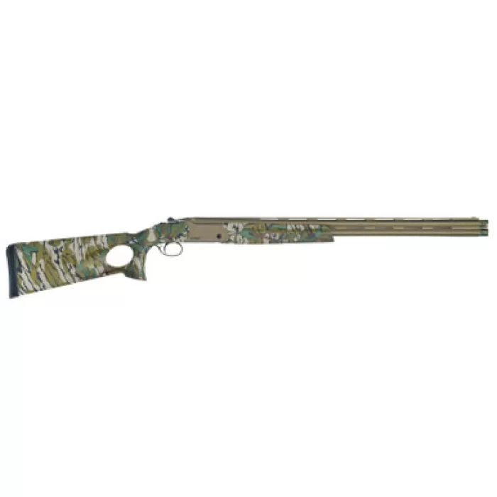 TriStar 30520 Upland Hunter 20 Gauge Break Open 3" 2rd 26" Bronze Cerakote Over/Under Vent Rib Barrel, Bronze Cerakote Engraved Receiver, Thumbhole Mossy Oak Green Leaf Synthetic Stock