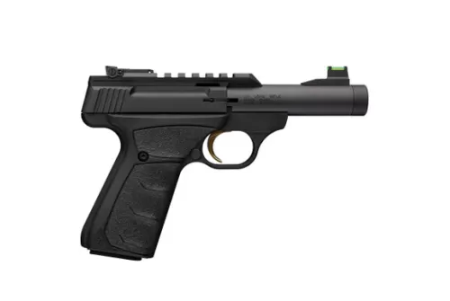 Browning 051610490 Buck Mark Micro SR 22 LR 10+1 4" Matte Black Threaded Bull Barrel, Serrated w/Picatinny Rail Slide, Matte Black Aluminum Frame, Black Overmolded UFX Grip