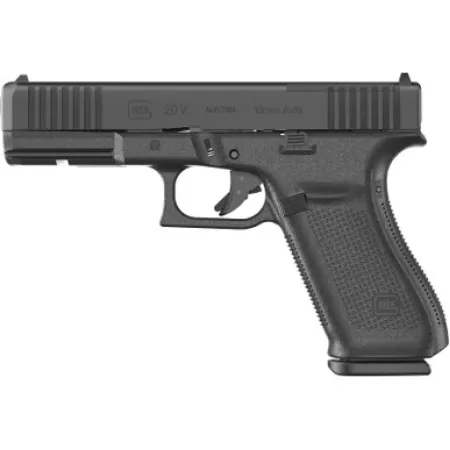 Glock UV2050203MOS G20 V MOS Standard 10mm Auto 15+1 4.61" Black Barrel, Black nDLC Steel Optic Ready/Serrated Slide, Black Polymer Frame w/Accessory Rail, Interchangeable Backstrap, Ambidextrous