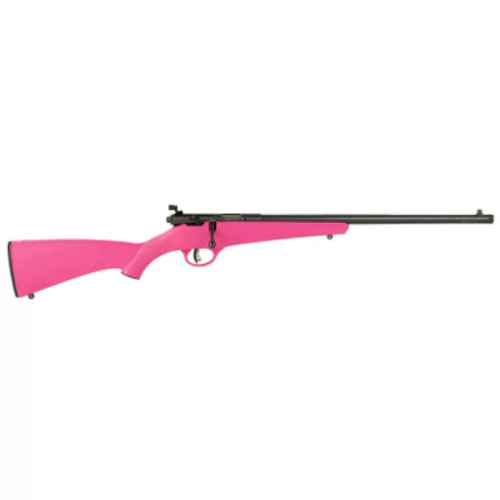 Savage Arms Rascal F-SR 22 LR 1rd 16.13" Matte Black Single Shot Threaded Barrel, Pink Synthetic Stock, Right Hand