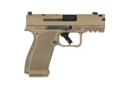 Canik HG8328D-N Mete MC9 Prime 9mm Luger 17+1 3.64" Black Compensated Barrel, Flat Dark Earth Cerakote Steel Optic Ready/Serrated Slide, FDE Polymer Frame w/Picatinny Rail, Textured Grip