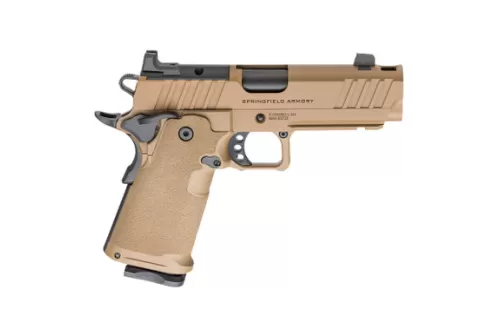 SPRINGFIELD ARMORY 1911 DS Prodigy Comp AOS 9mm 4.25in 17rd/20rd Coyote Brown Pistol (PH9117AOSCB-COMP)