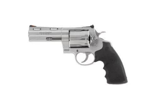 Colt Mfg ANACONDASP4RTS45C Anaconda 45 Colt (Long Colt) 6rd Shot 4.25" Stainless Vent Rib Barrel, Cylinder & Frame, Black Grip