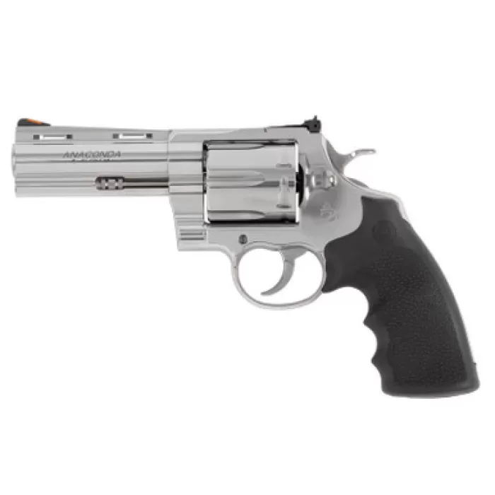 Colt Mfg ANACONDASP4RTS45C Anaconda 45 Colt (Long Colt) 6rd Shot 4.25" Stainless Vent Rib Barrel, Cylinder & Frame, Black Grip