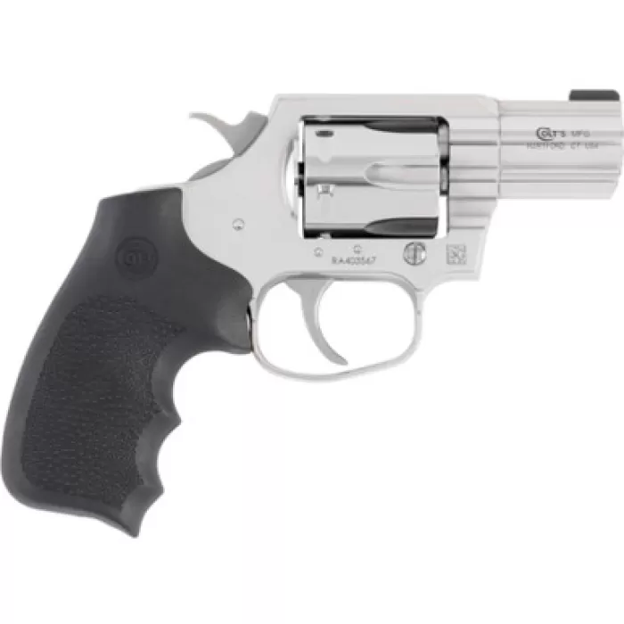 Colt Mfg KCOBRASB2RBB King Cobra  357 Mag 6rd Shot 2" Stainless Steel Barrel, Cylinder & Frame, Black Hogue Overmolded Grip, Exposed Hammer, DAO