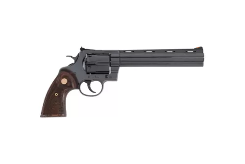 Colt Mfg ANACONDABP8WTS Anaconda Large 44 Mag 6 Shot 8" Blued Vent Rib Barrel, Cylinder, Drilled & Tapped Steel Frame, Hogue Finger Grooved Grip, Exposed Hammer