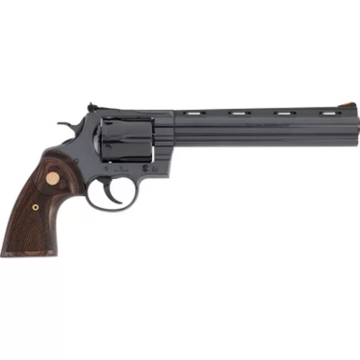 Colt Mfg ANACONDABP8WTS Anaconda Large 44 Mag 6 Shot 8" Blued Vent Rib Barrel, Cylinder, Drilled & Tapped Steel Frame, Hogue Finger Grooved Grip, Exposed Hammer