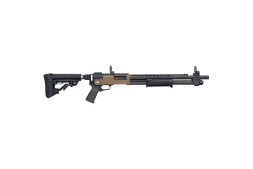 MOSSBERG 590R 12 Gauge 18.5in 6rd MBUS 3 Sights Chisel Folding Stock Black/FDE Shotgun (50233)
