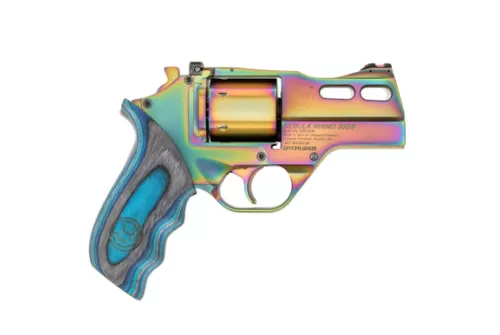 Chiappa Firearms 340354 Rhino 30DS 357 Mag 6 Shot 3" Nebula PVD Steel Barrel & Cylinder, Nebula PVD Alloy Frame, Blue Laminate Grip
