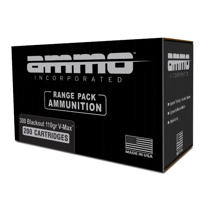 Ammo Inc V-MAX 300 Blackout 110gr Ammo, 200rd Range Pack - 300B110VMX-A200 Ammo Inc V-MAX 300 Blackout 110gr Ammo, 200rd Range Pack - 300B110VMX-A200