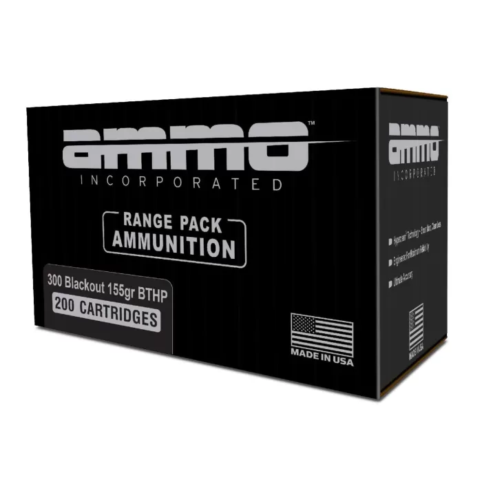 Ammo Inc 300Blackout 155gr BTHP, 200rd Range Pack -300B155BTHP-A200 Ammo Inc 300Blackout 155gr BTHP, 200rd Range Pack -300B155BTHP-A200